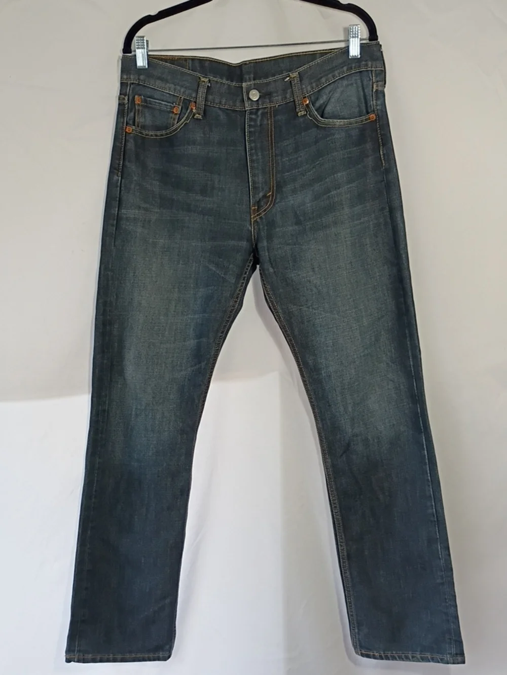 EUC Levi Strauss 513 Mens Dark Wash Straight Leg Jeans Size W33 L32 Denim
